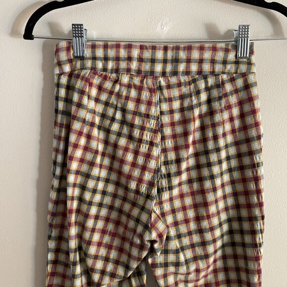 Free People Wmn 24 Plaid Academia Preppy High Waist Ella Kick Skinny Ankle Pants - Picture 8 of 11